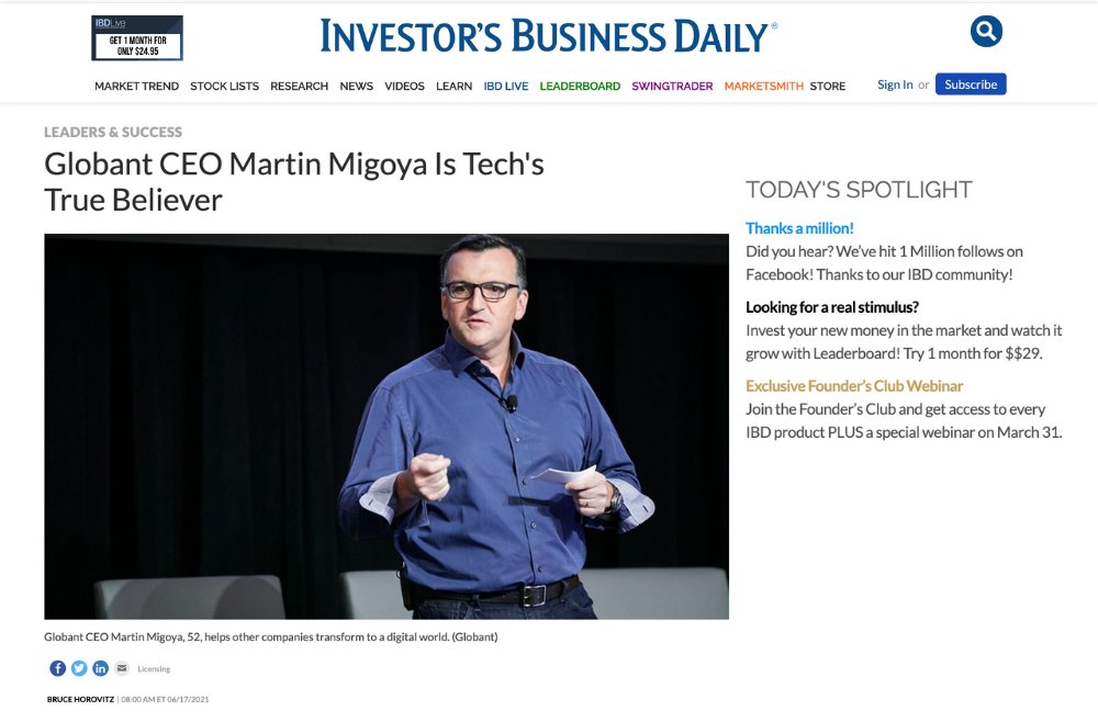 Investor's Business Daily: Globant CEO Martin Migoya Is Tech's True ...
