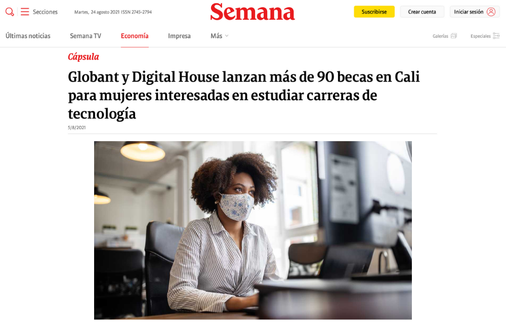 Globant y Digital House lanzan más de 90 becas en Cali para mujeres interesadas en estudiar carreras de tecnología
