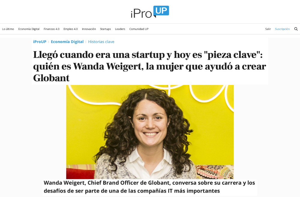 Llegó cuando era una startup y hoy es "pieza clave": quién es Wanda Weigert, la mujer que ayudó a crear Globant