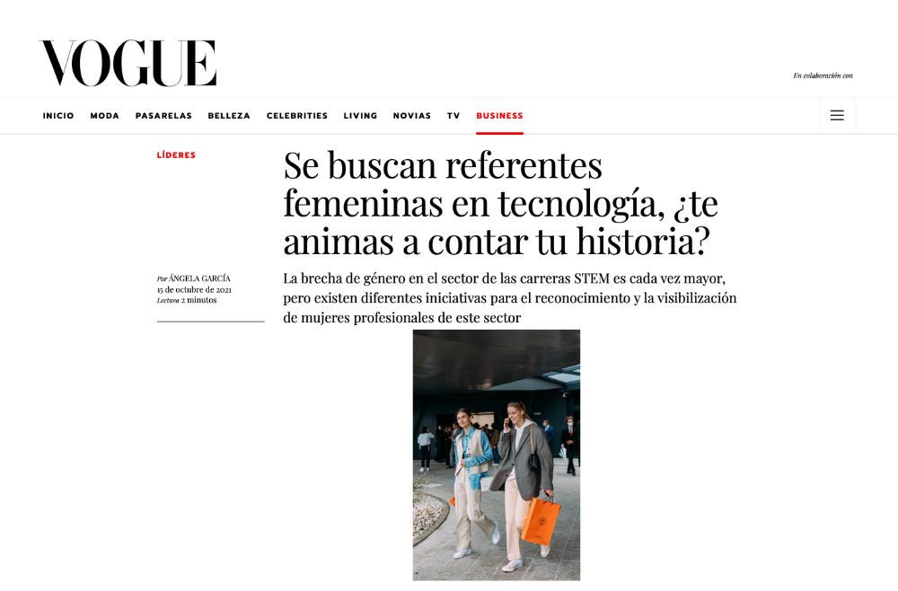 Vogue: Se buscan referentes femeninas en tecnología, ¿te animas a contar tu historia?